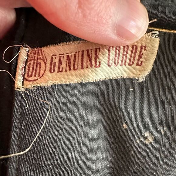 Vintage 1940s Genuine Corde Black Handbag with Brass Clasp Frame Bag Clutch - Picture 8 of 14